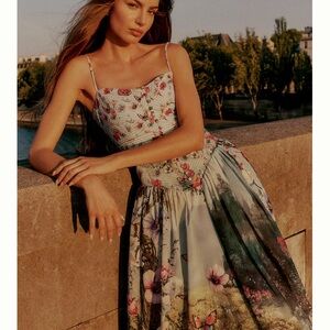 The Muse Basque-Waist Midi Dress